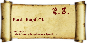Must Bogát névjegykártya